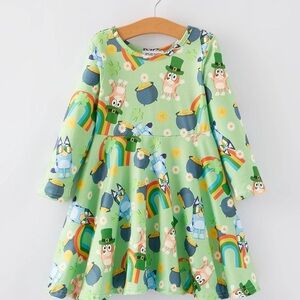 Kids Bluey Saint Patricks Day Dress